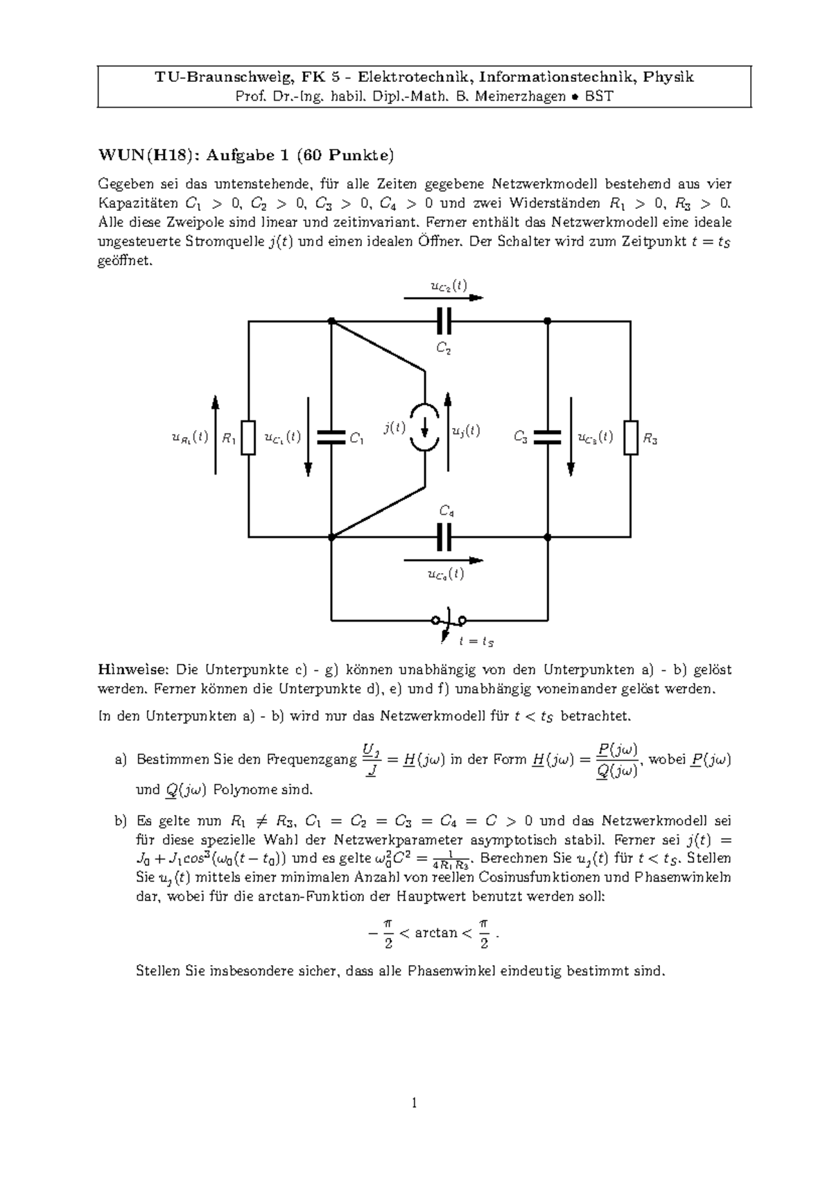 Klausur, Fragen - TU-Braunschweig, FK 5 - Elektrotechnik ...