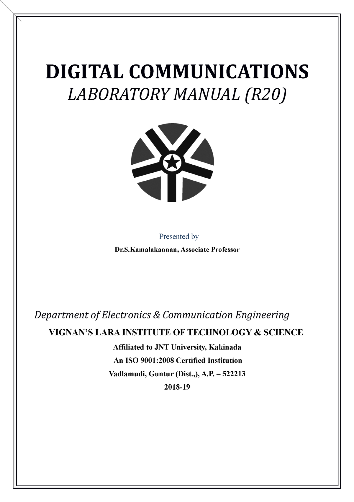 DC Lab - R20 - Data - DIGITAL COMMUNICATIONS LABORATORY MANUAL (R20 ...