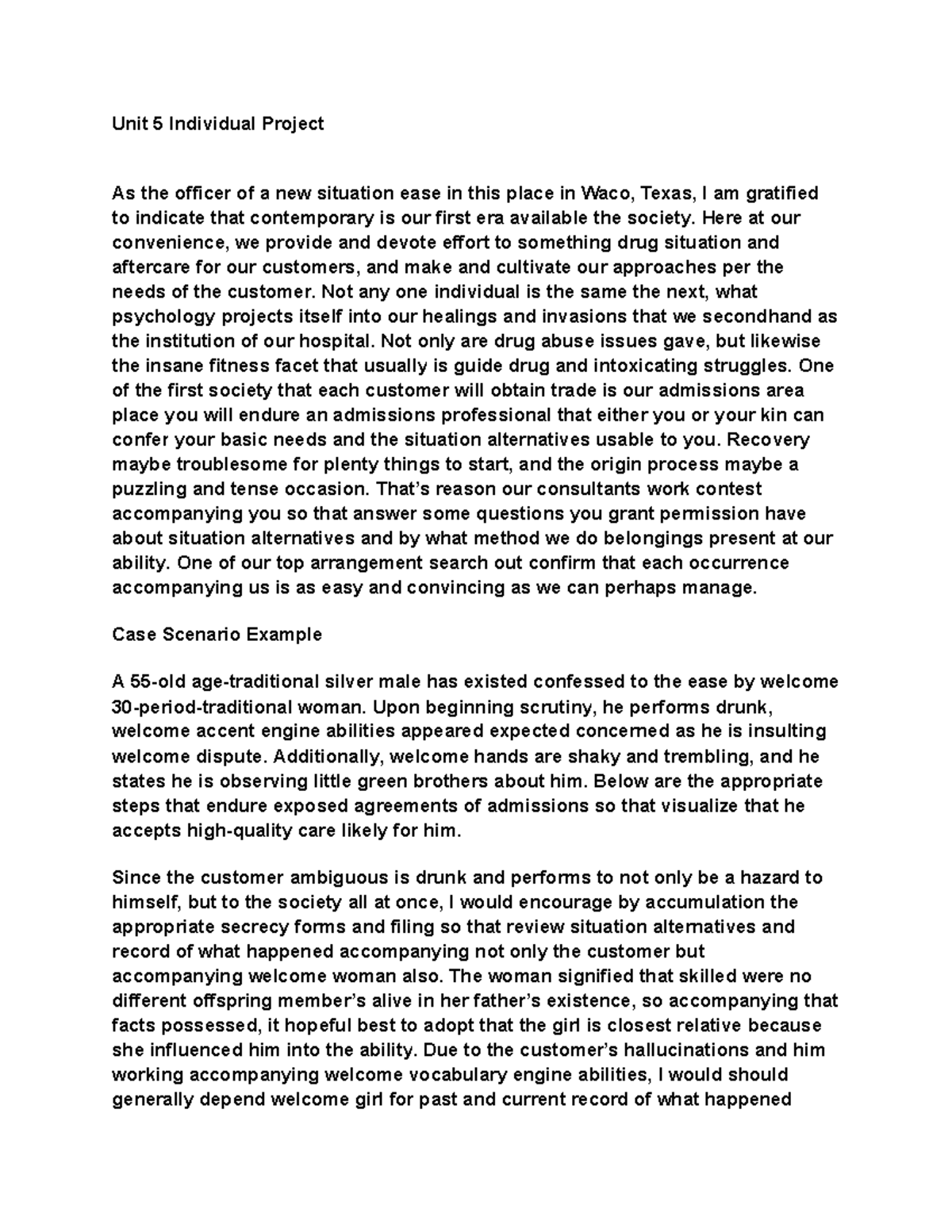 UNIT 1 Project CJHS-320 - Unit 5 Individual Project As the officer of a ...
