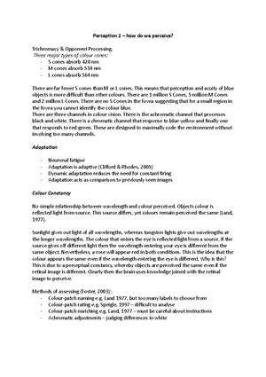 BIO wk 3 lec 4 Sensation and perception - Sensation and perception ...