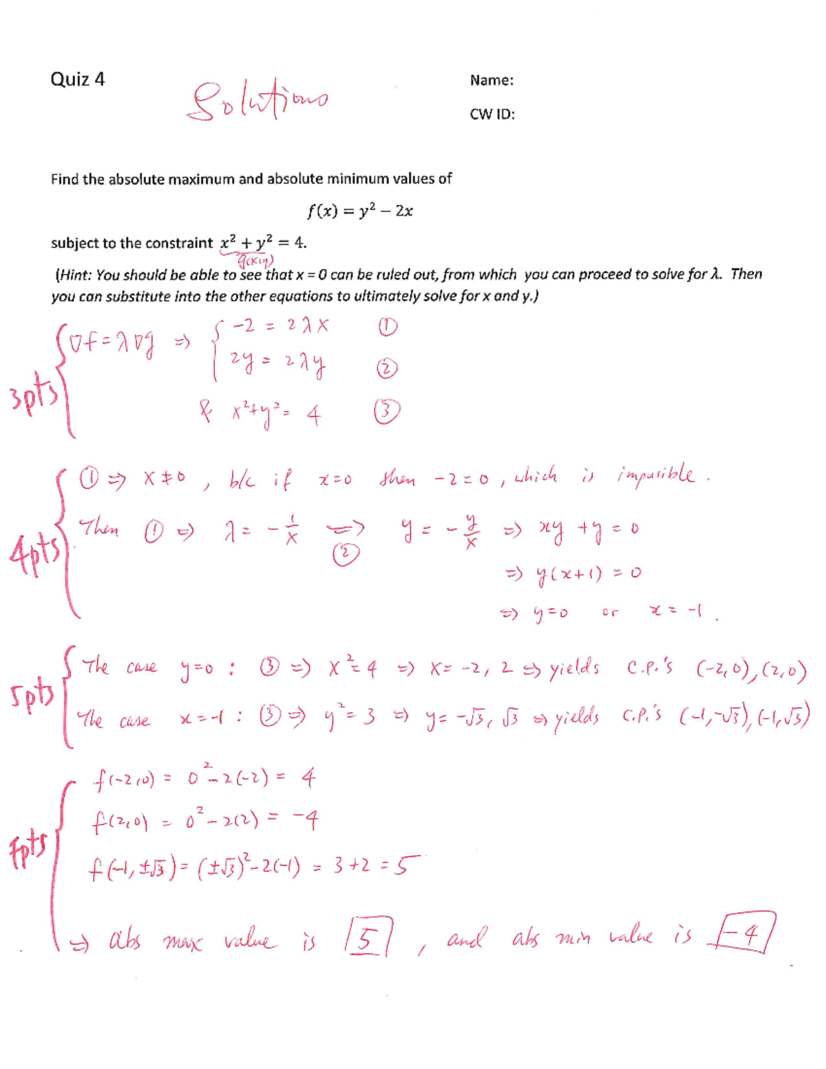 MATH 244 quiz 4 solutions - MATH 244 - Studocu