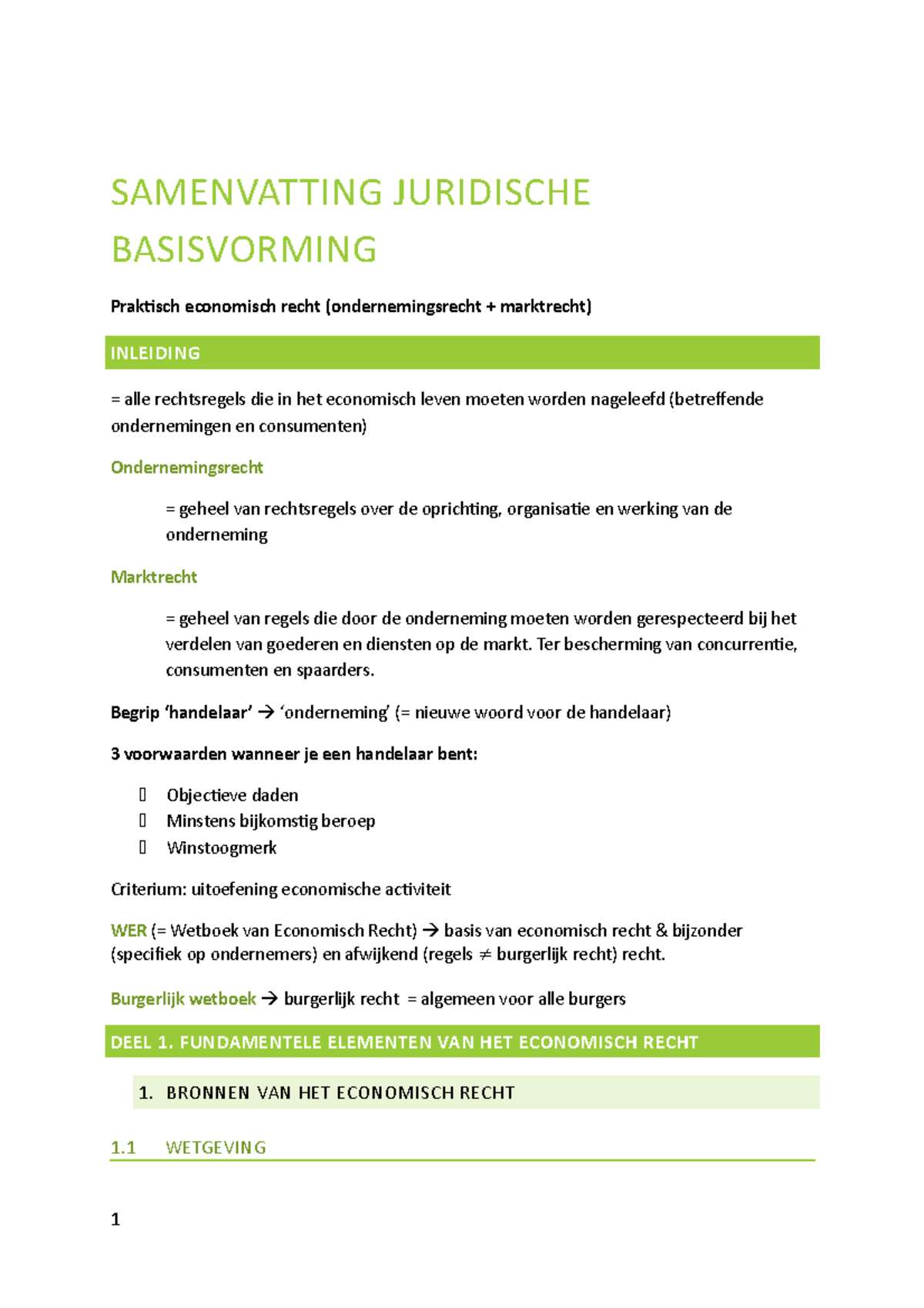 Samenvatting Juridische Basisvorming - SAMENVATTING JURIDISCHE ...