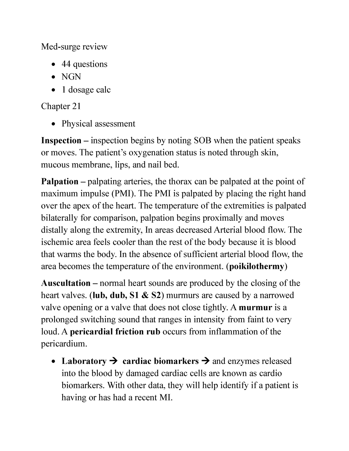 Medsurge exam - med - Med-surge review - 44 questions - NGN - 1 dosage ...