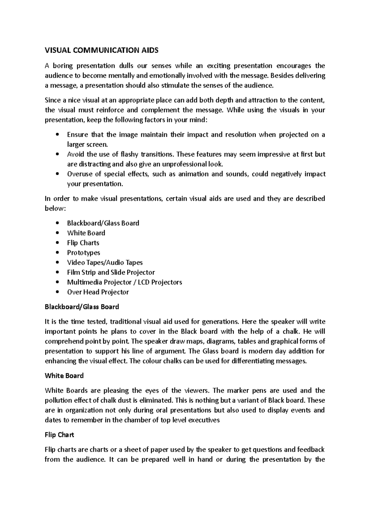 Visual Communication AIDS VISUAL COMMUNICATION AIDS A boring