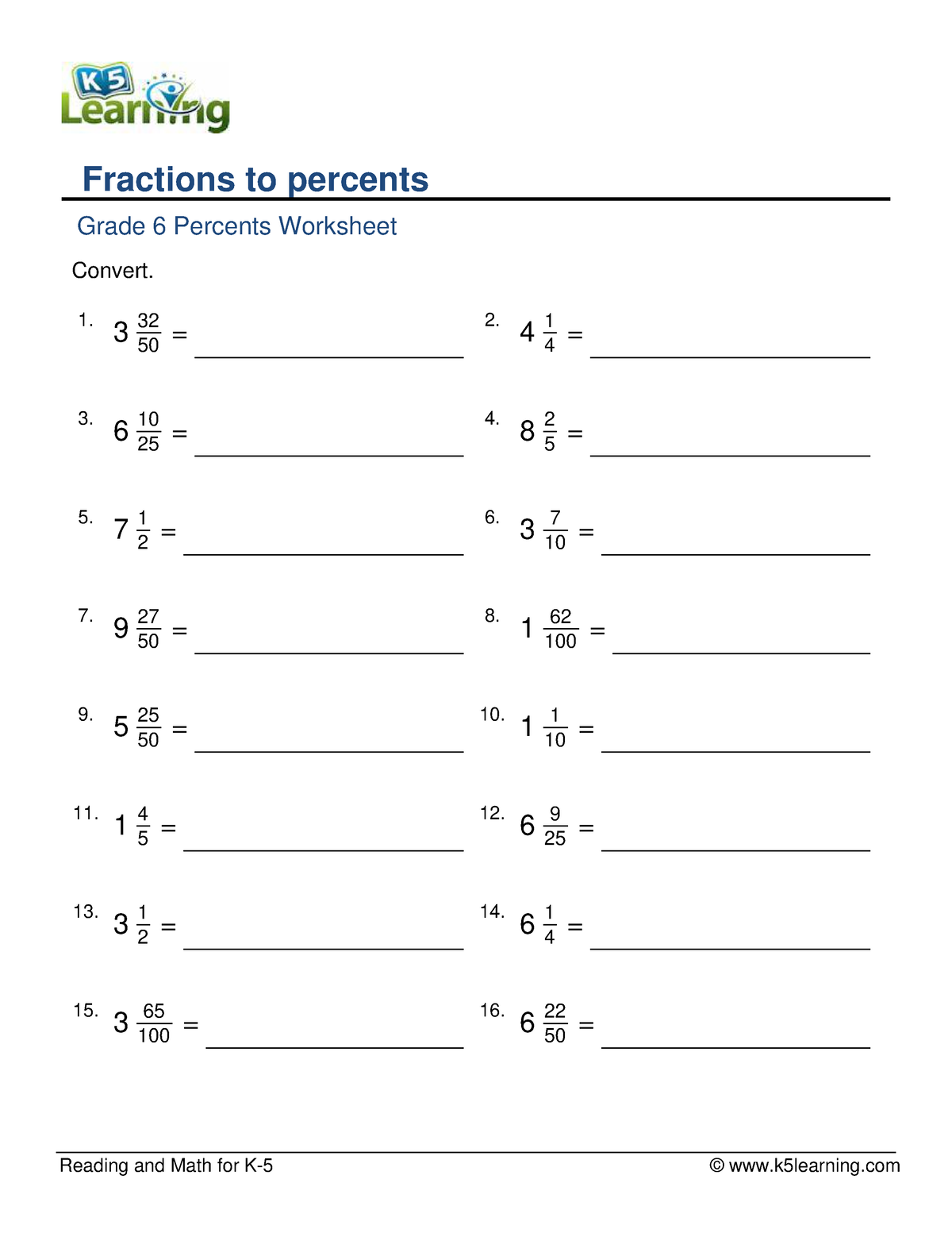 2. Easy Fraction to Percentage Improper Denomination - Reading and Math ...