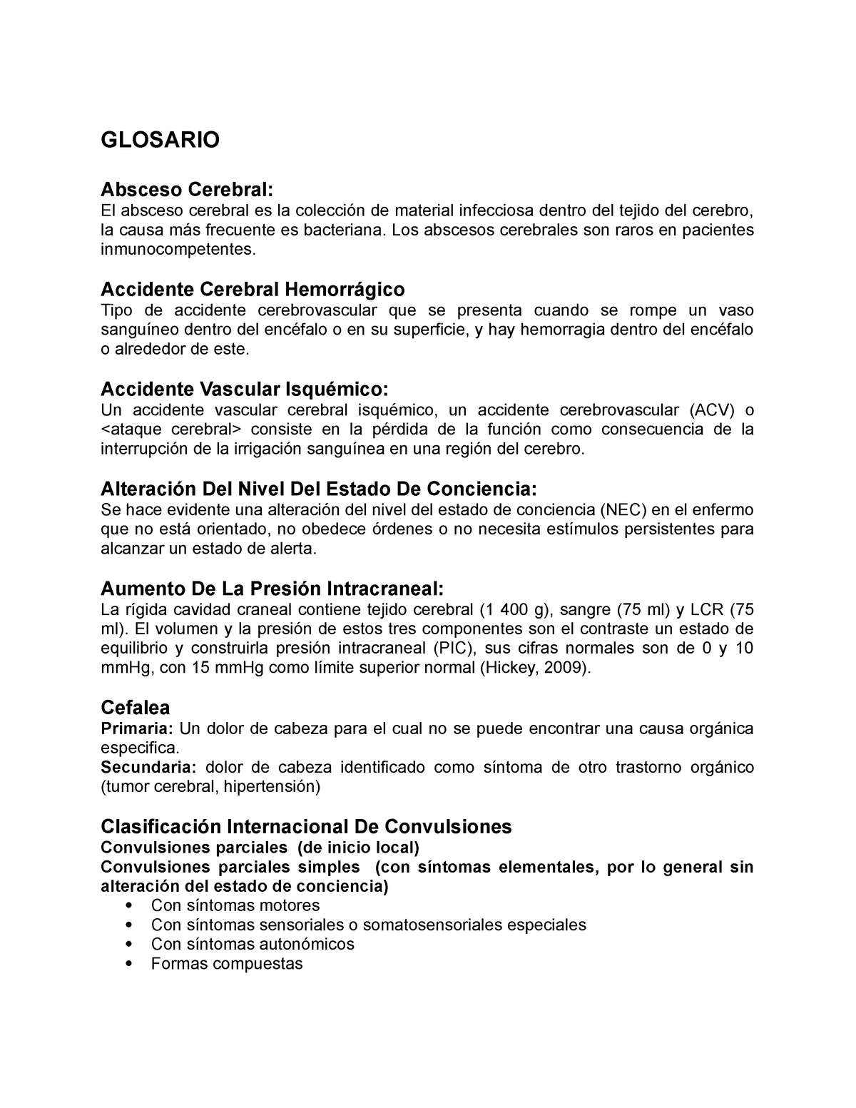 EC1 F1 Actividad de aprendizaje 6 CAII - GLOSARIO Absceso Cerebral: El ...