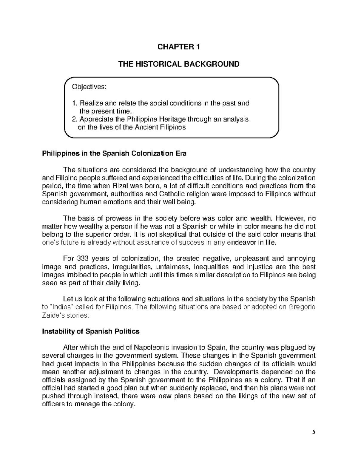 Chapter-1 - lesson plan - CHAPTER 1 THE HISTORICAL BACKGROUND ...