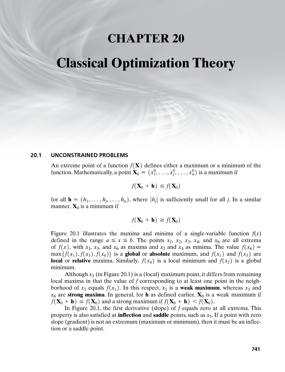 Unit - 4 - G.gnanakumar - 741 Chapter 20 Classical Optimization Theory 