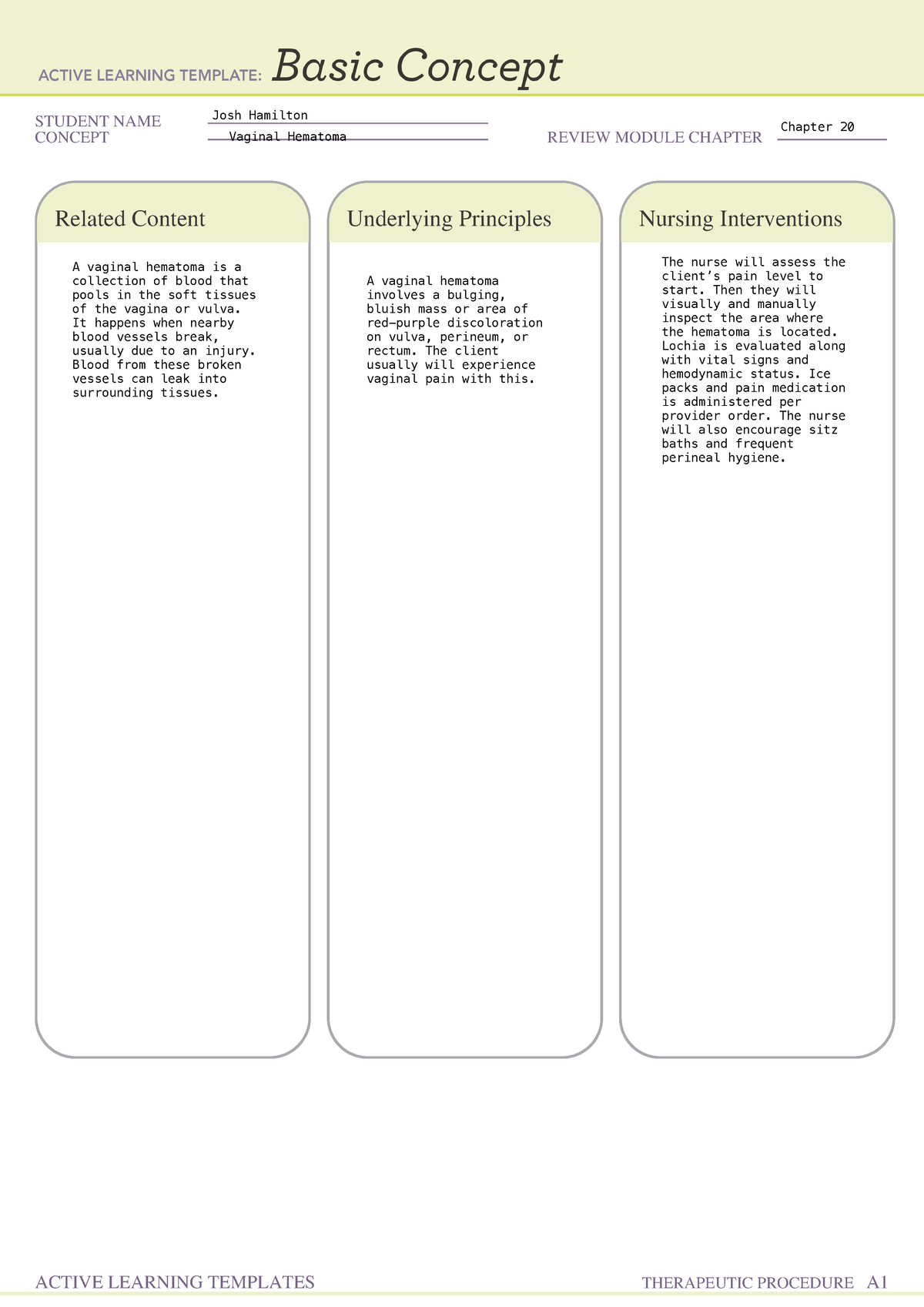 Basic Concept form - NSG 211 - STUDENT NAME CONCEPT REVIEW MODULE ...