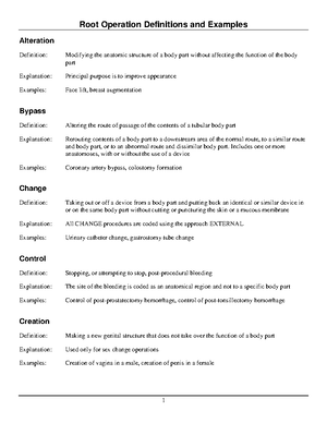 ICD ROOT Grouping 9 - Procedures That Take Out or Eliminate All or a ...