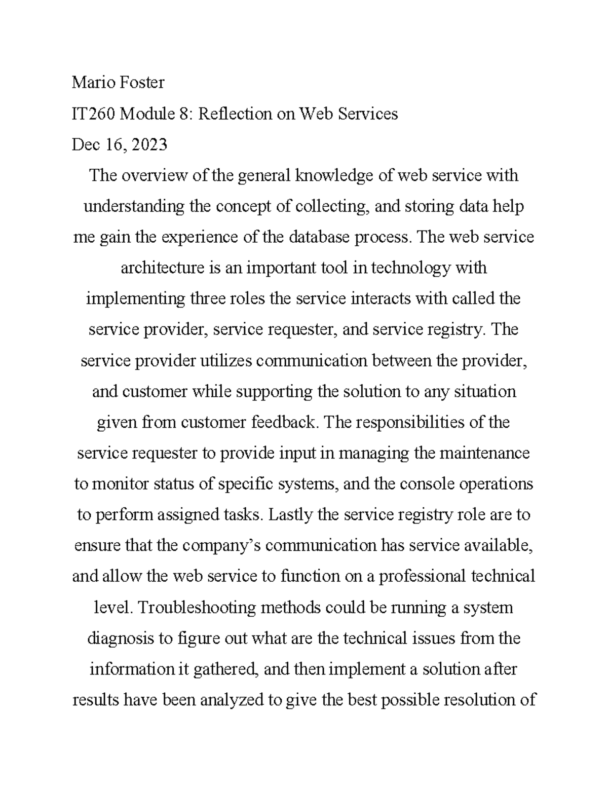 Mario Foster IT260 Module 8 Assignment - Mario Foster IT260 Module 8 ...