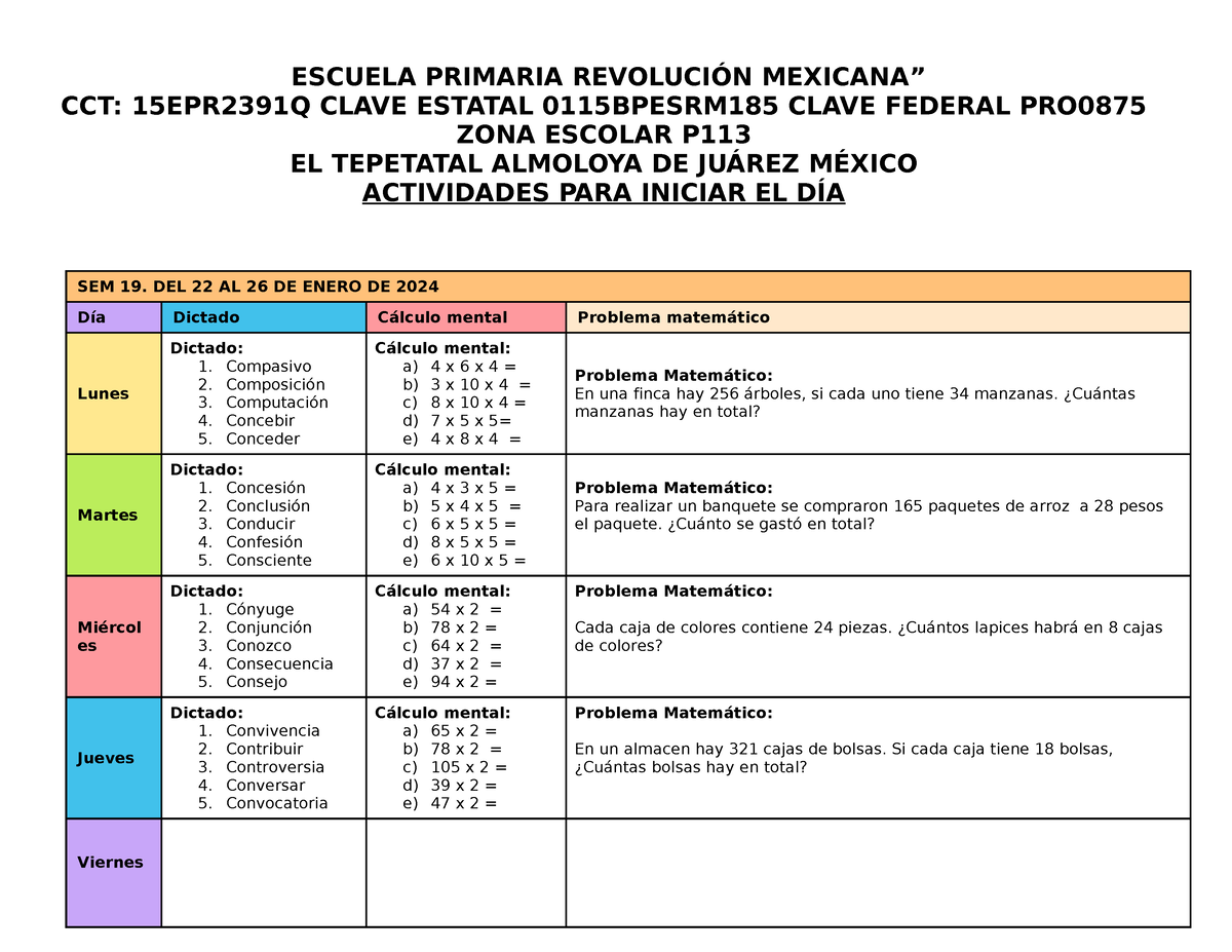 🕊☘️MT 4° Darukel SEM19 PlaneacióN Didáctica 23-24 - SEM 19. DEL 22 AL ...