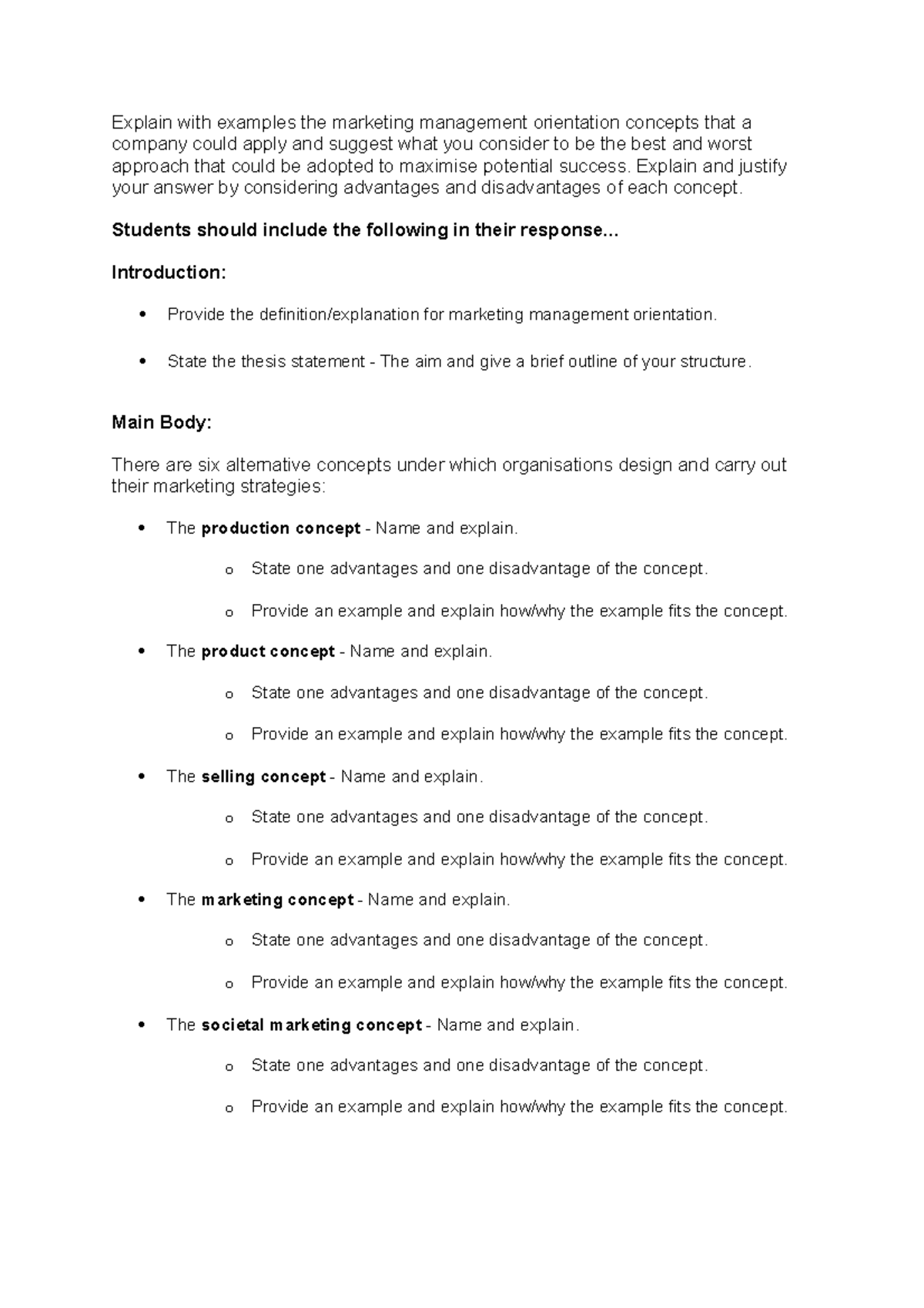 Explain Marketing Management Orientation