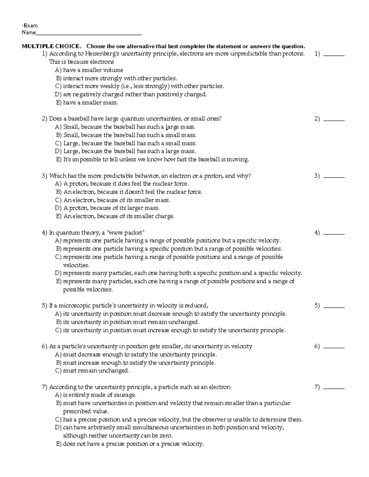 Chapter 13 - Test bank for physics -Exam Name ...