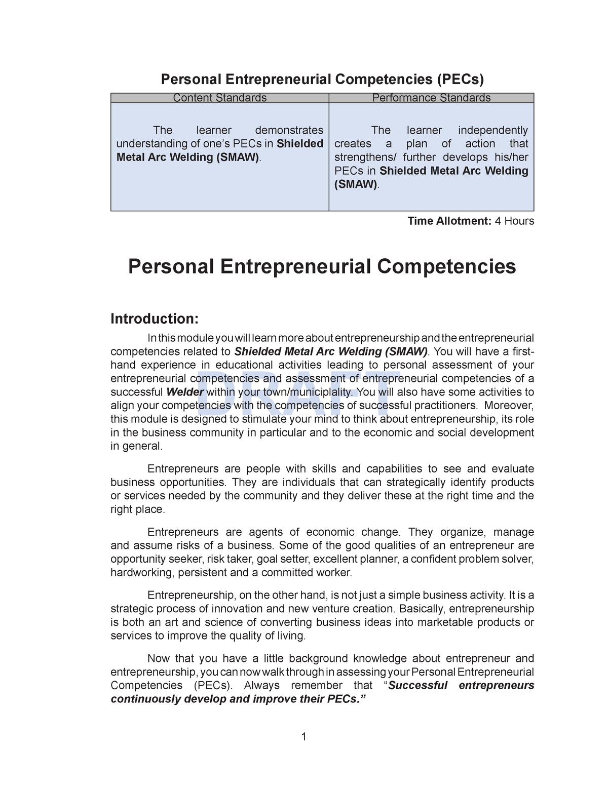 essay about personal entrepreneurial competencies