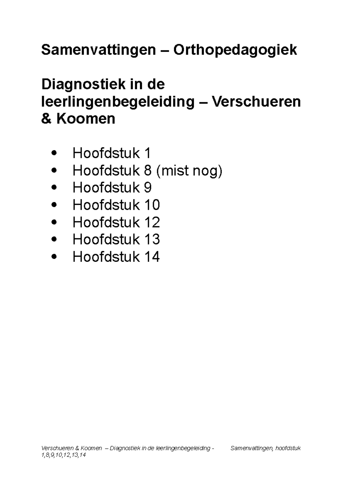 Samenvatting Handboek Diagnostiek In De Leerlingenbegeleiding - H 1, 9 ...