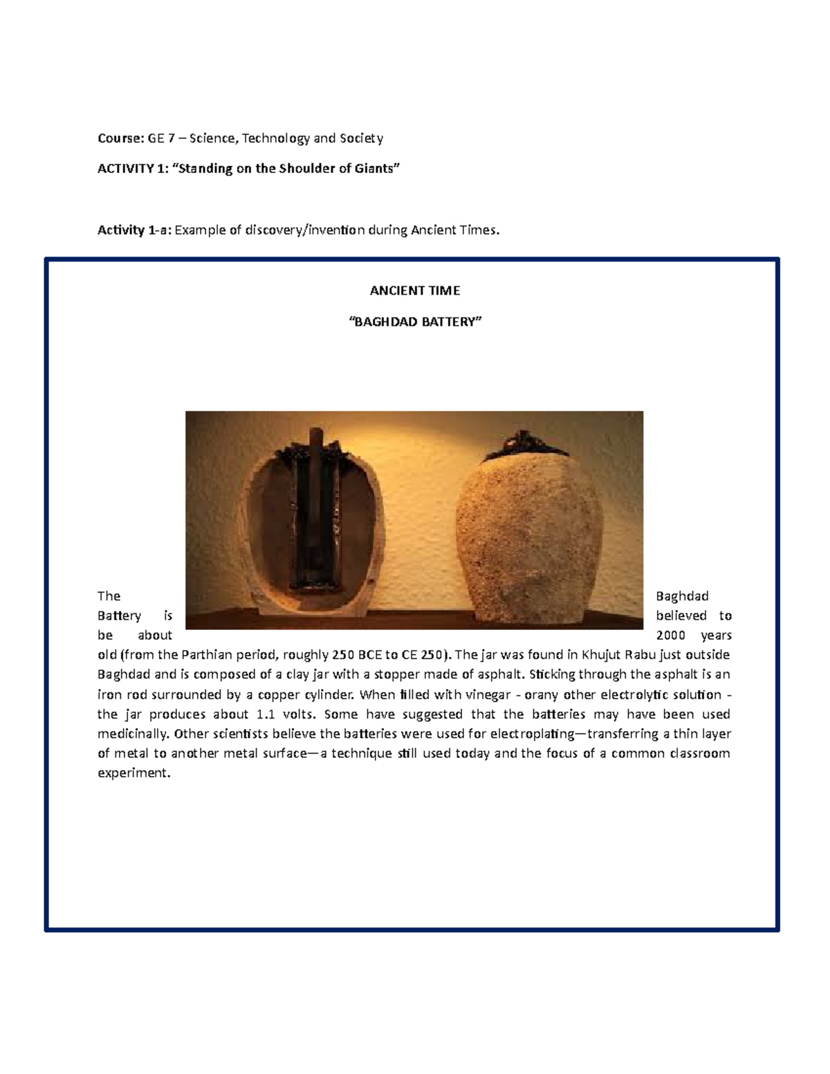 GE7- Science, Technology and Society - Course: GE 7 – Science ...