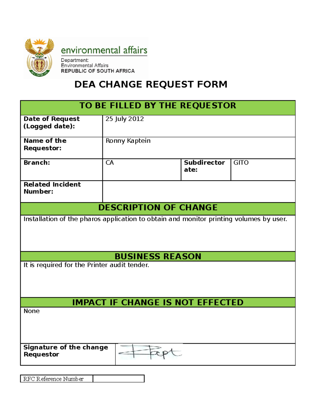 DEA Change Request Form Datacentrix Printing audit DEA CHANGE