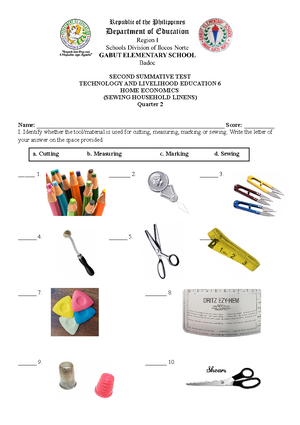 First-Quarter-Exam-in-TLE-6 With Answer - Department Of Education First ...