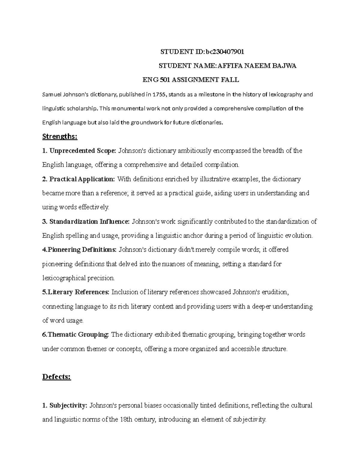 Eng 501 final term 2nd assignment 2024 - STUDENT ID:bc STUDENT NAME ...
