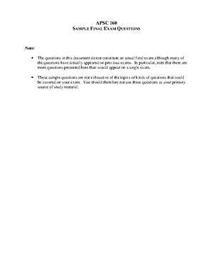 Sample/practice exam 2014, questions