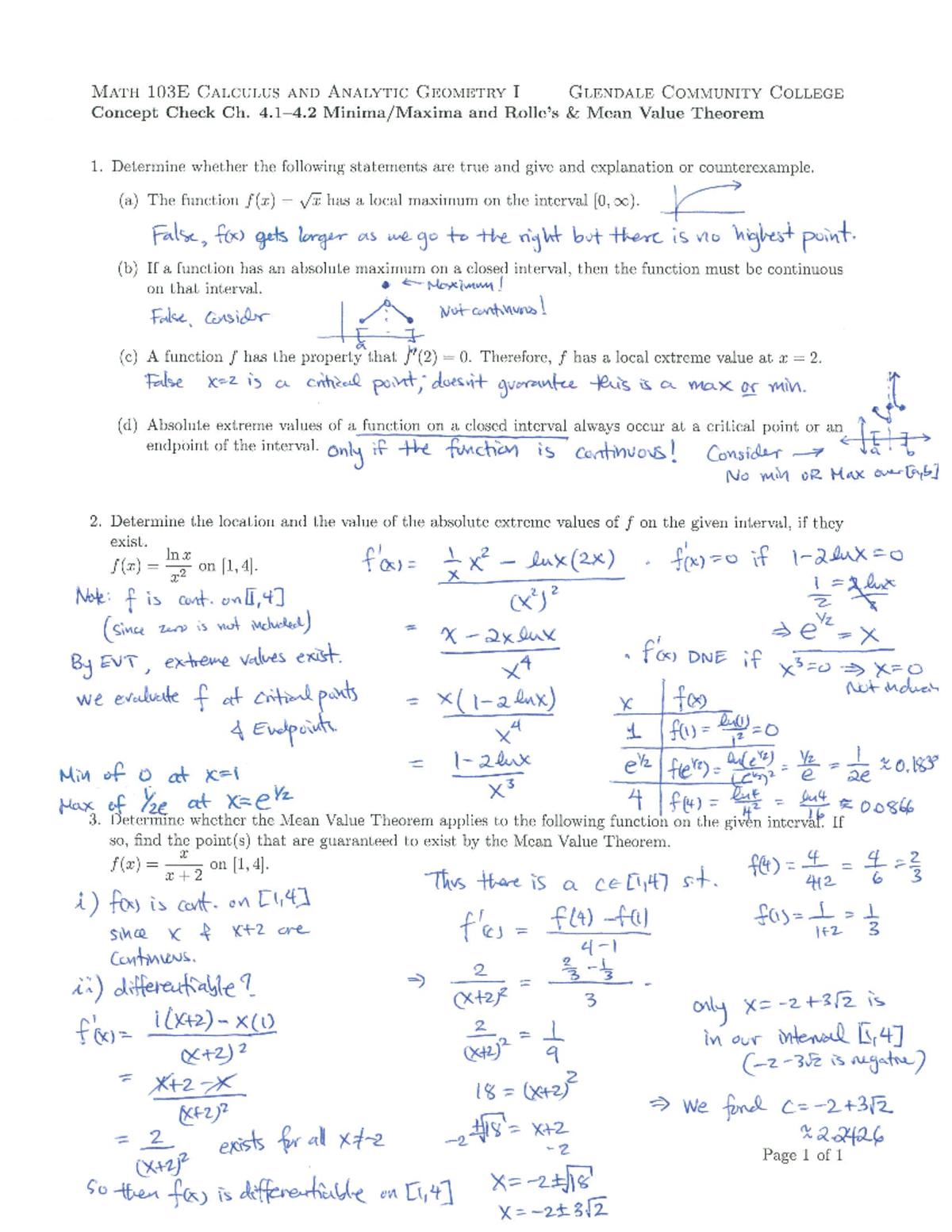 Ch 4.1-4.2 Solutions - MATH 131 - Studocu