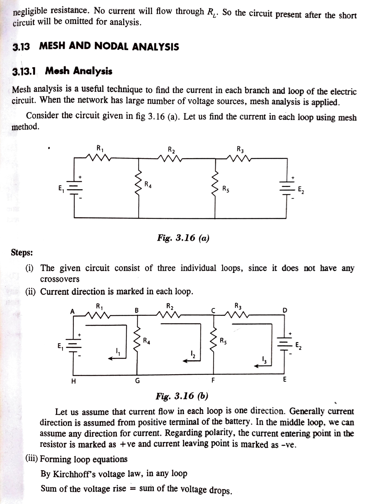 MESH Nodal Analysis - GOOD NOTES. - Negligible Resistance. No Current ...