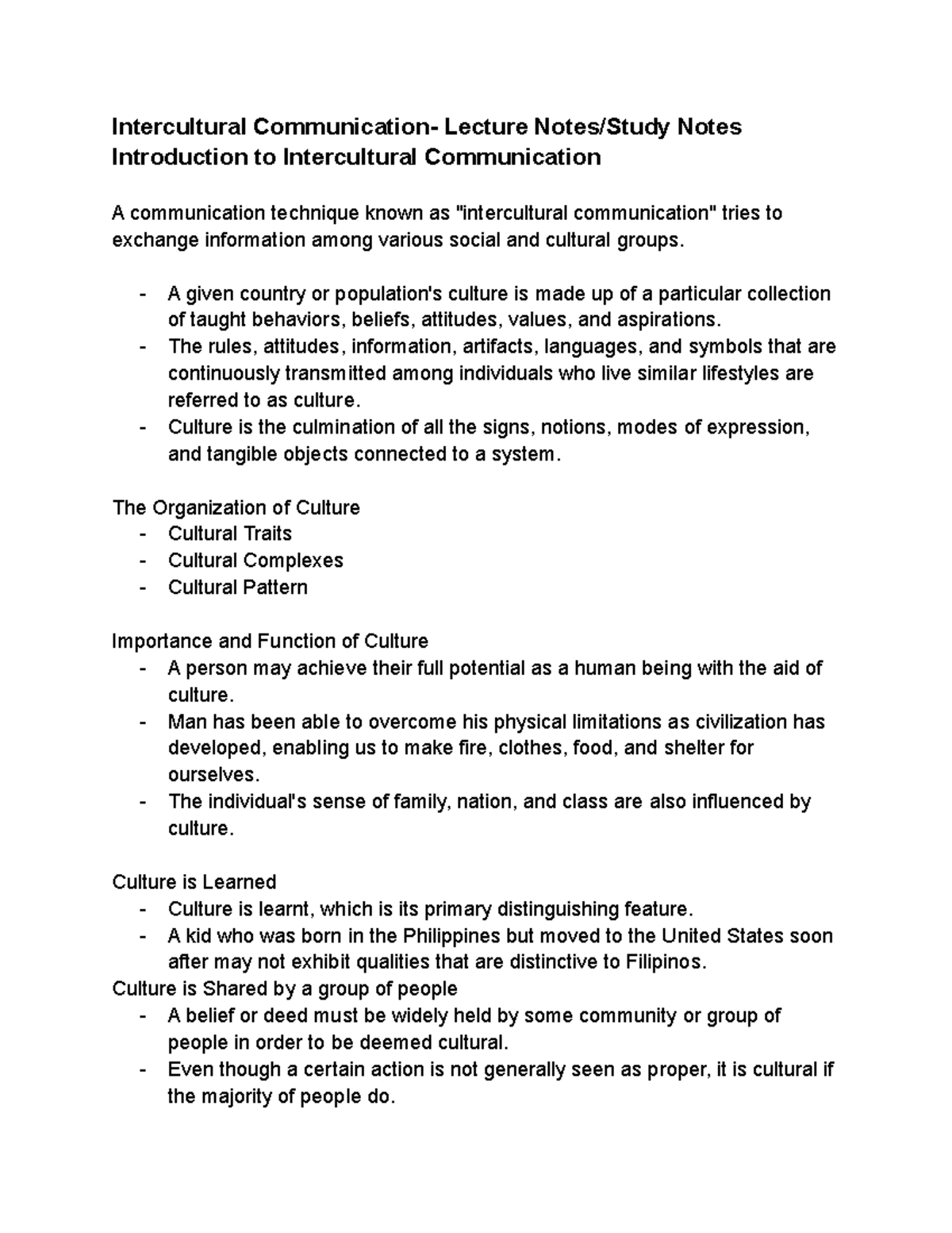 introduction to intercultural communication essay