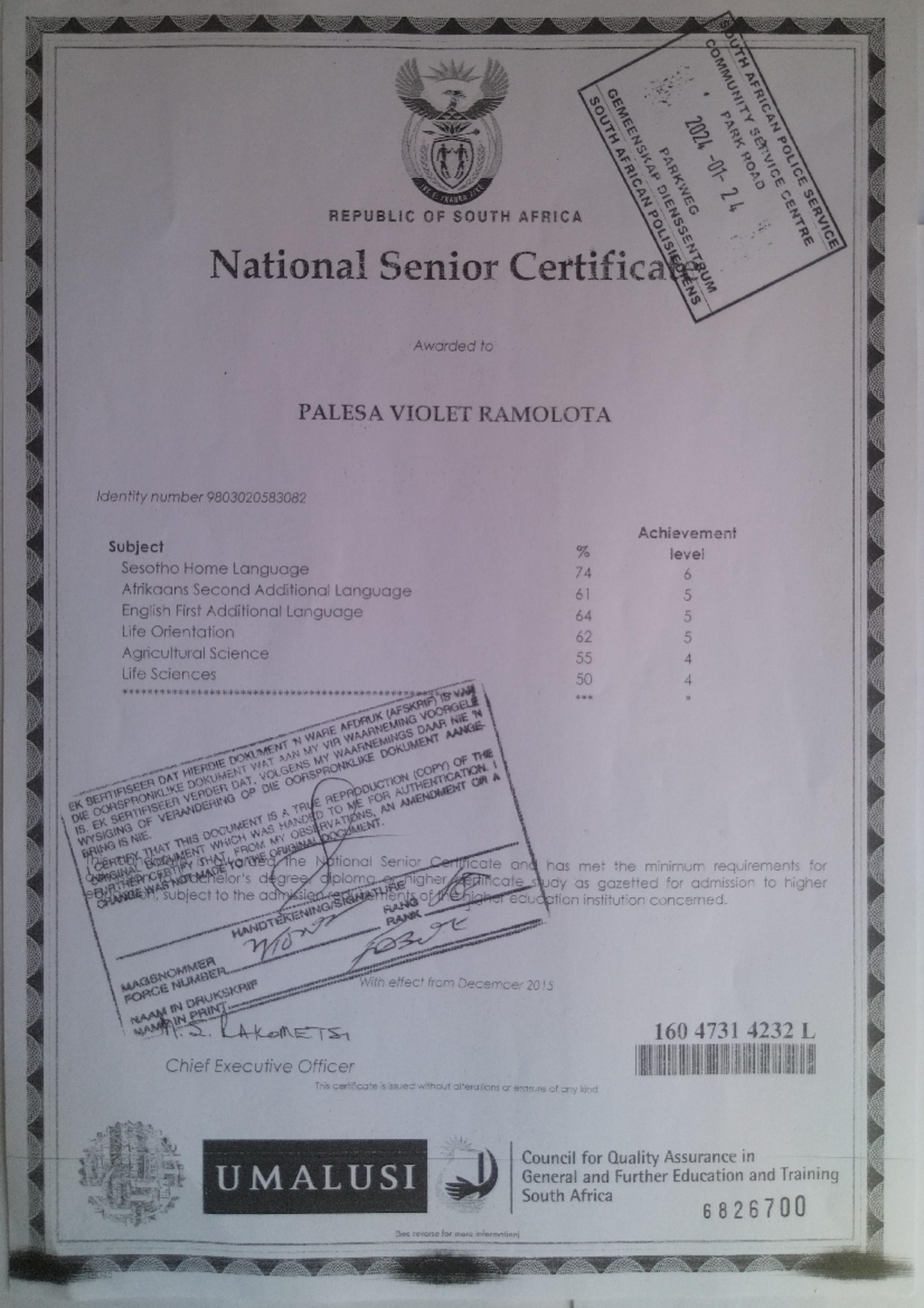 Ramolota Matric NSC - assignment requests - Studocu