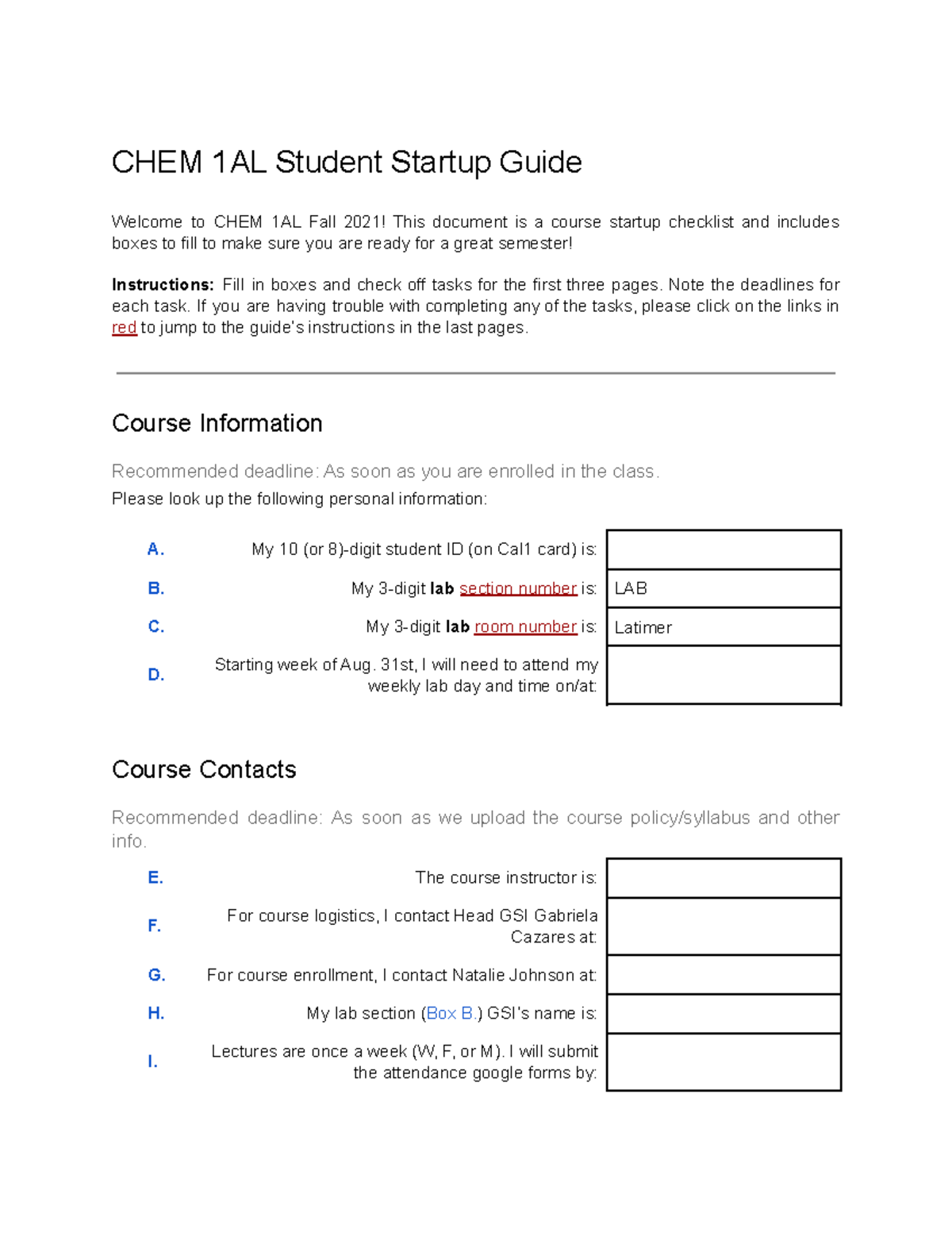 CHEM 1AL Student Startup Guide - CHEM 1AL Student Startup Guide Welcome ...