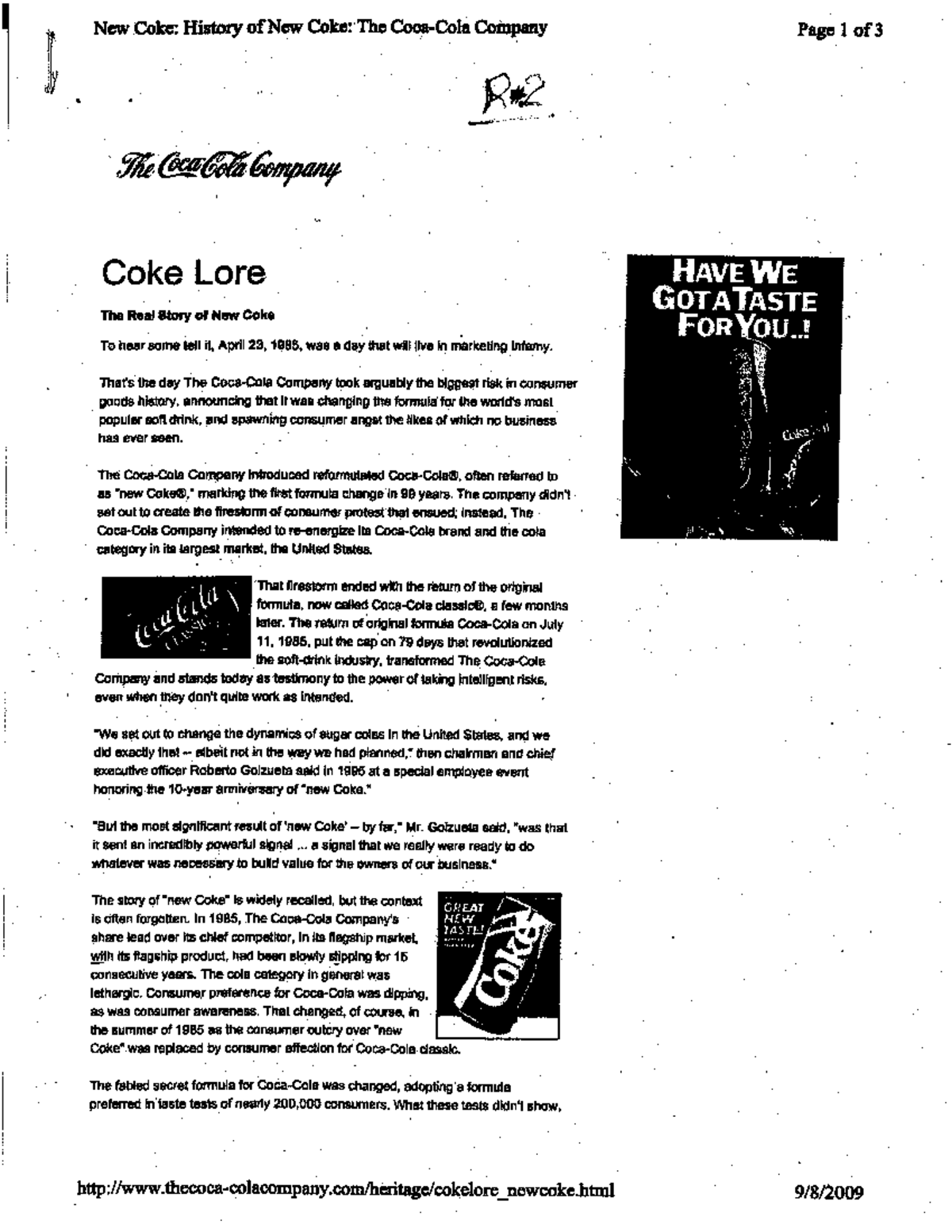 Coke Lore (pdf) - reading for the course - ADMN 3160H - Studocu