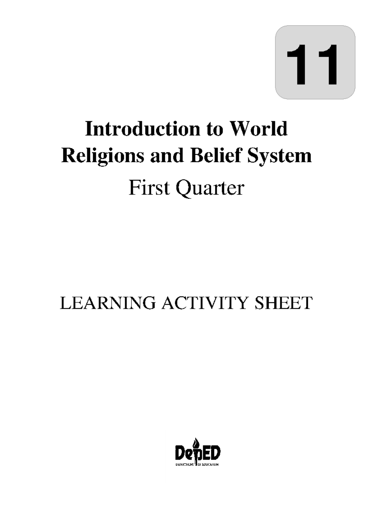 World Religions LAS Quarter 3 - Introduction To World Religions And ...