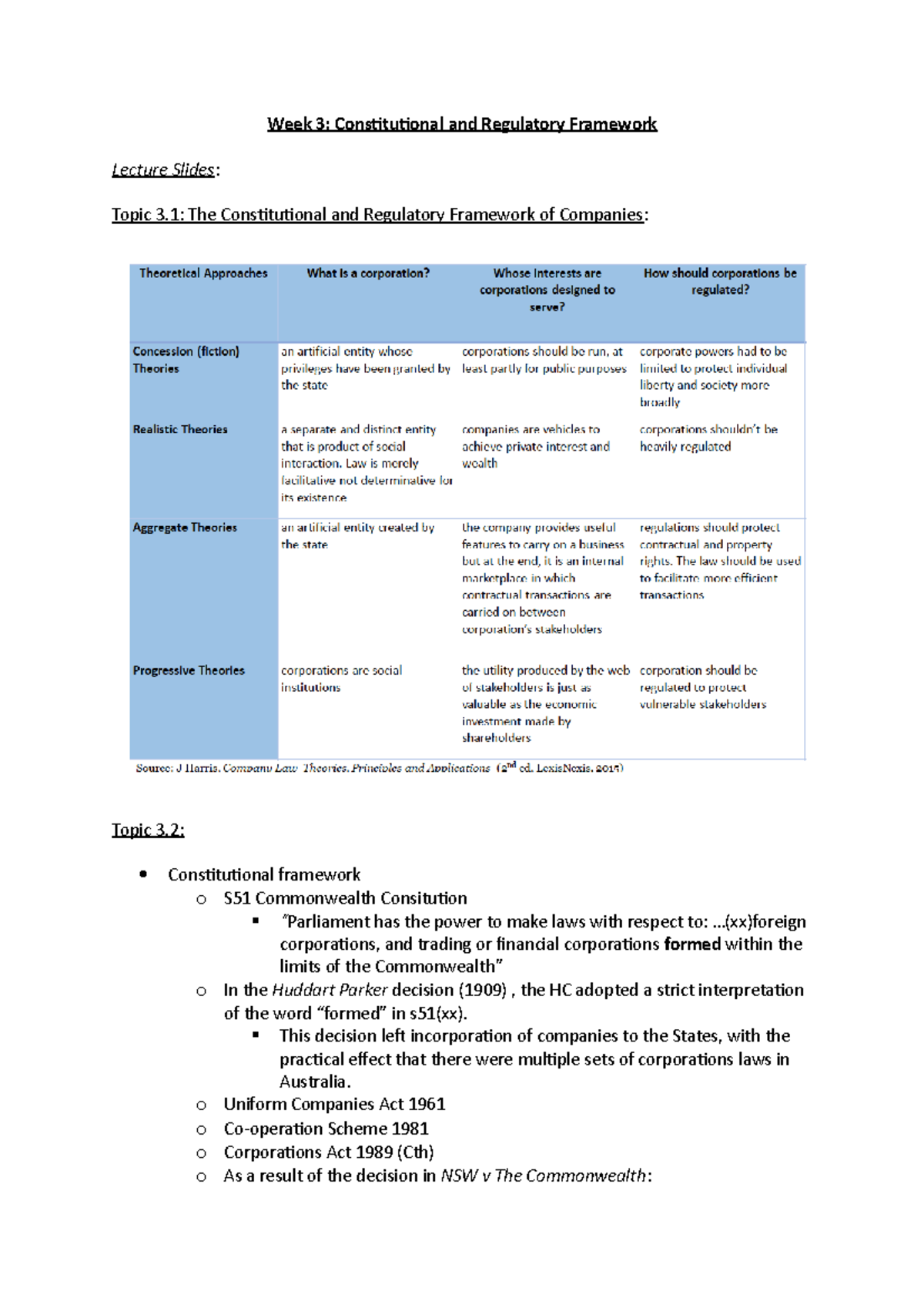 Week 3 (with table) reading notes - Week 3: Constitutional and ...