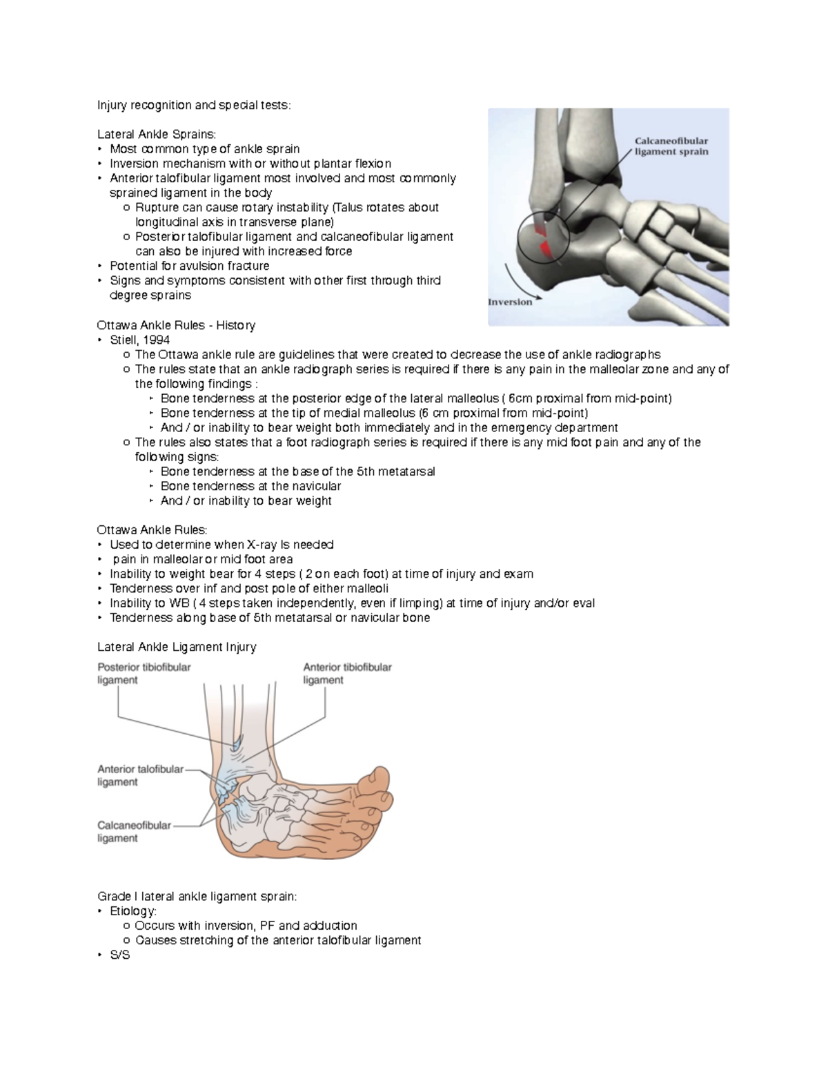 Special Tests For Various Injuries - Injury Recognition And Special 