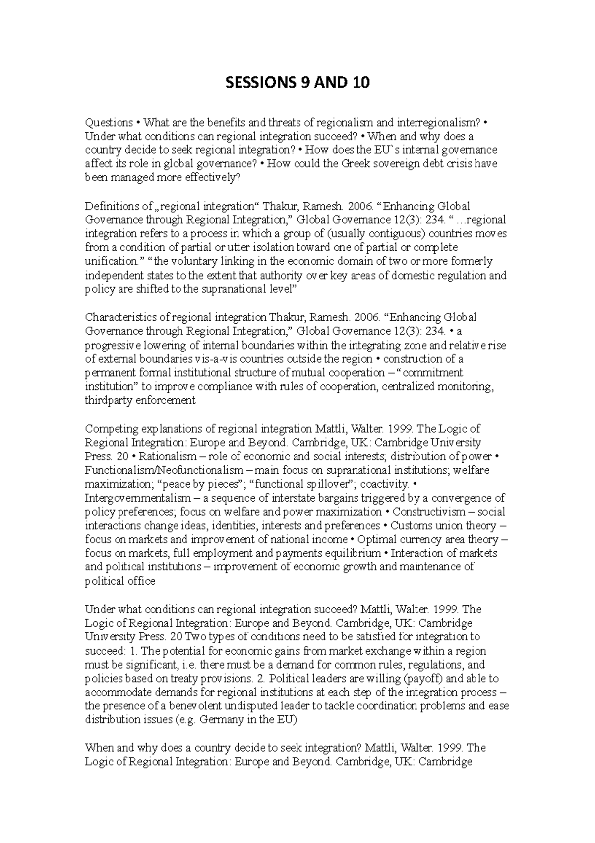 Sessions 9 AND 10 Global GOV - SESSIONS 9 AND 10 Questions • What are ...
