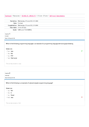 CS 4402 Comparative Programming Language Final Exam Review - The ...
