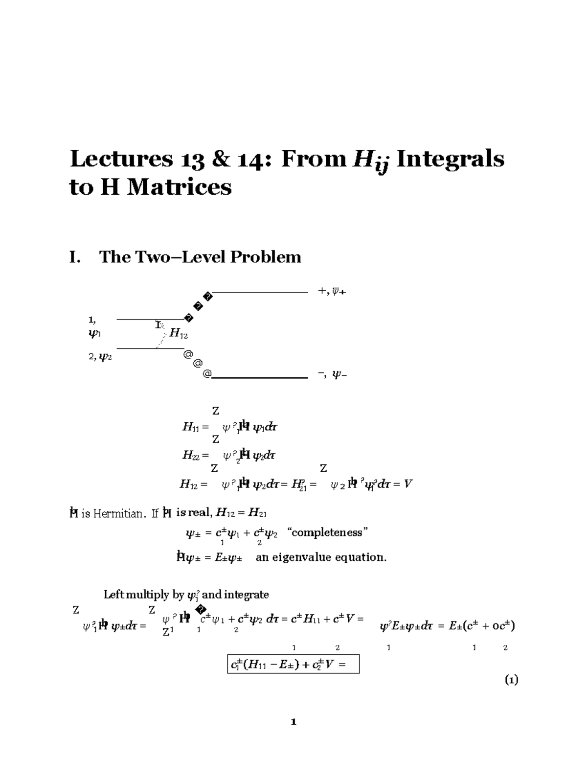 FROM HIJ Integrals TO H Matrices - I.... 2 1 1 21 1 1 1 1 1 2 1 2 1 1 2 ...