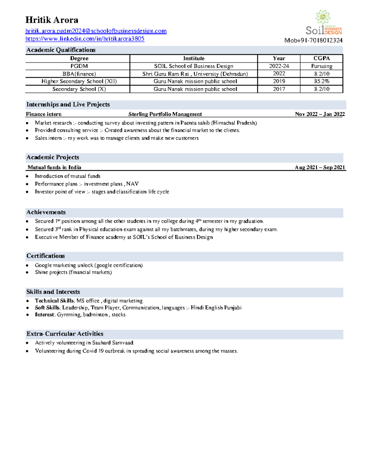 Hritik Resume 2024 PERFECT Internships And Live Projects Academic   Thumb 1200 1553 