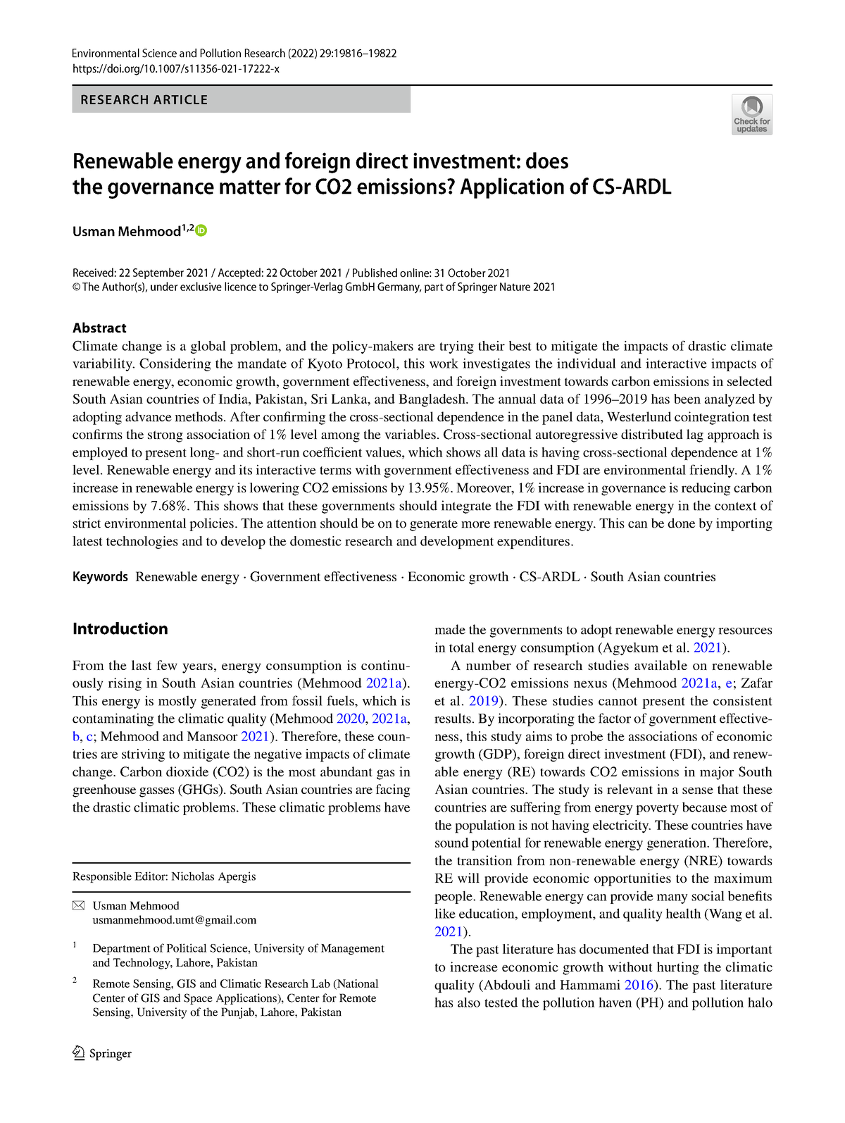 CS-ARDL 2 - CS-ARDL - doi/10.1007/s11356-021-17222-x RESEARCH ARTICLE ...