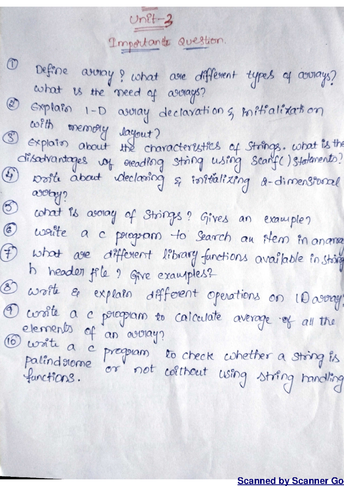 Unit 3 - programming for problem solving using c - Studocu