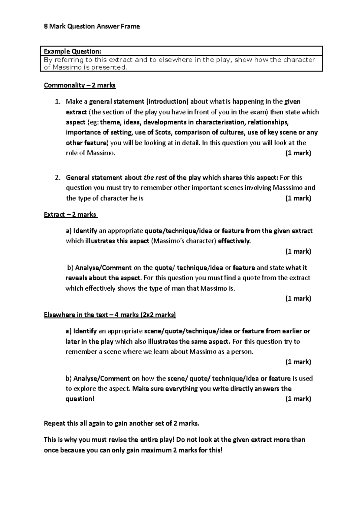 8 mark question answer frame - 8 Mark Question Answer Frame Example ...