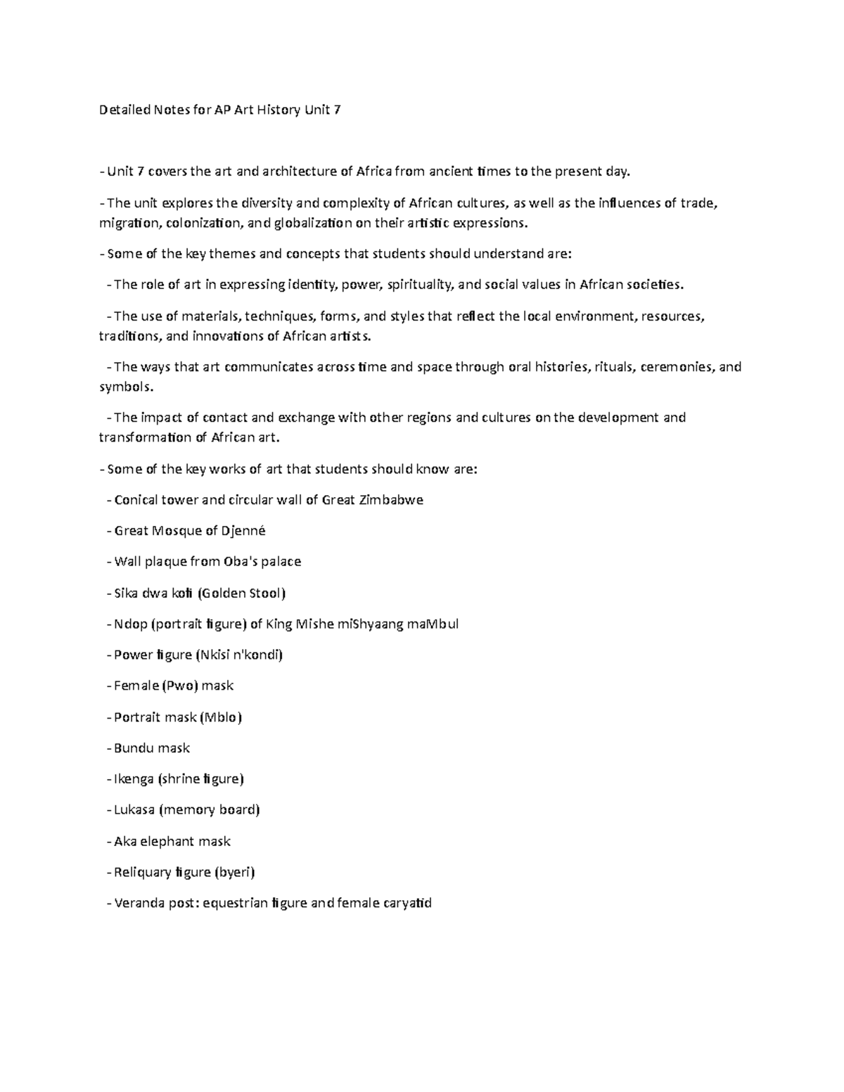 Unit 7 - Class Notes - Detailed Notes For AP Art History Unit 7 Unit 7 ...