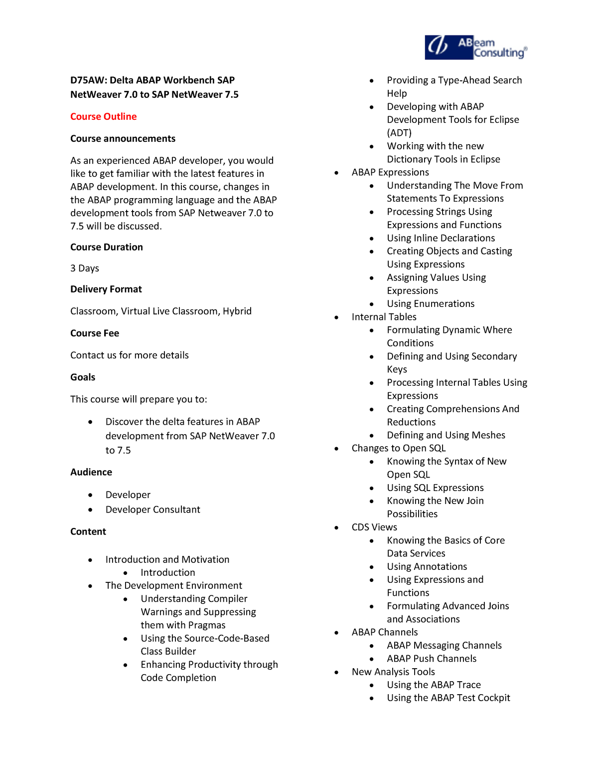 d75aw-course-overview-1-d75aw-delta-abap-workbench-sap-netweaver-7-to-sap-netweaver-7-course