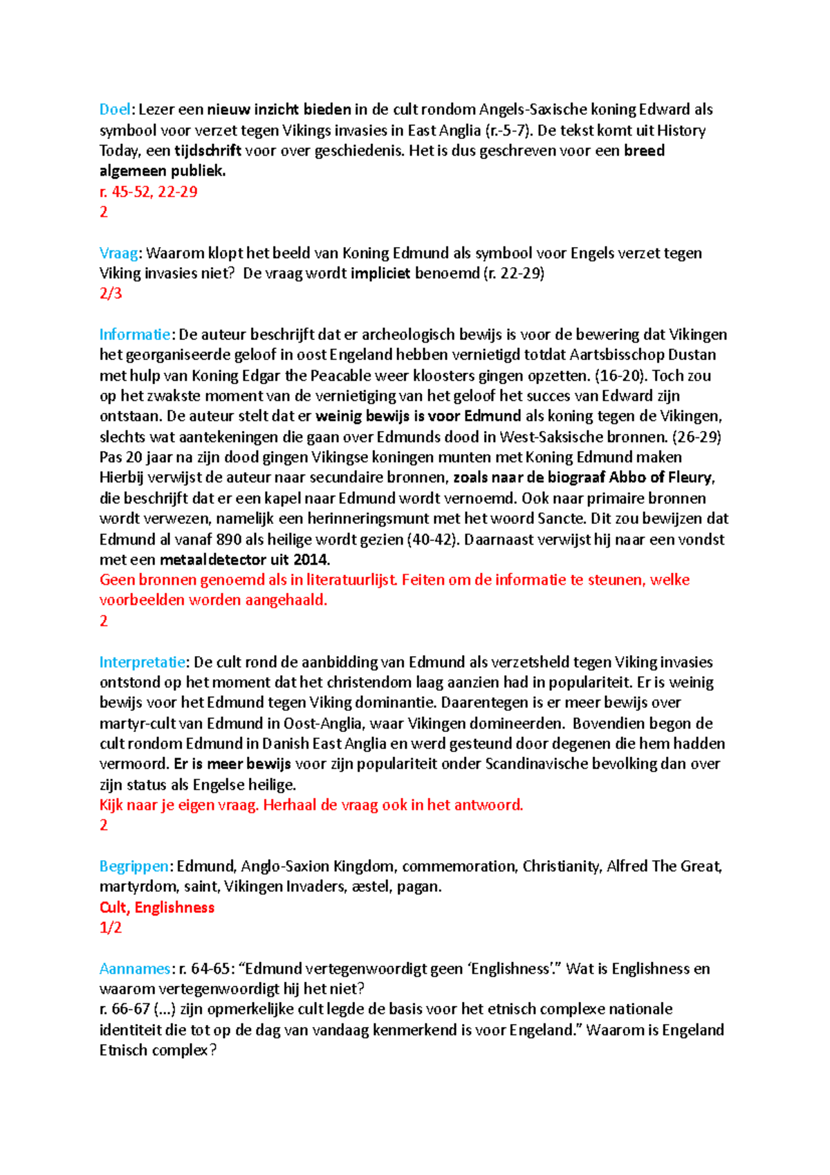 Tekstanalyse week 7 - Doel: Lezer een nieuw inzicht bieden in de cult ...