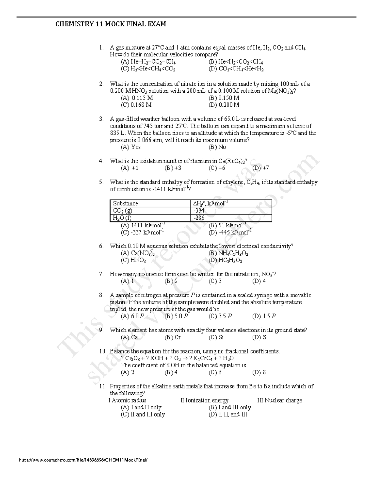 Pdf Chem 11 General Chemistry I Smc Studocu