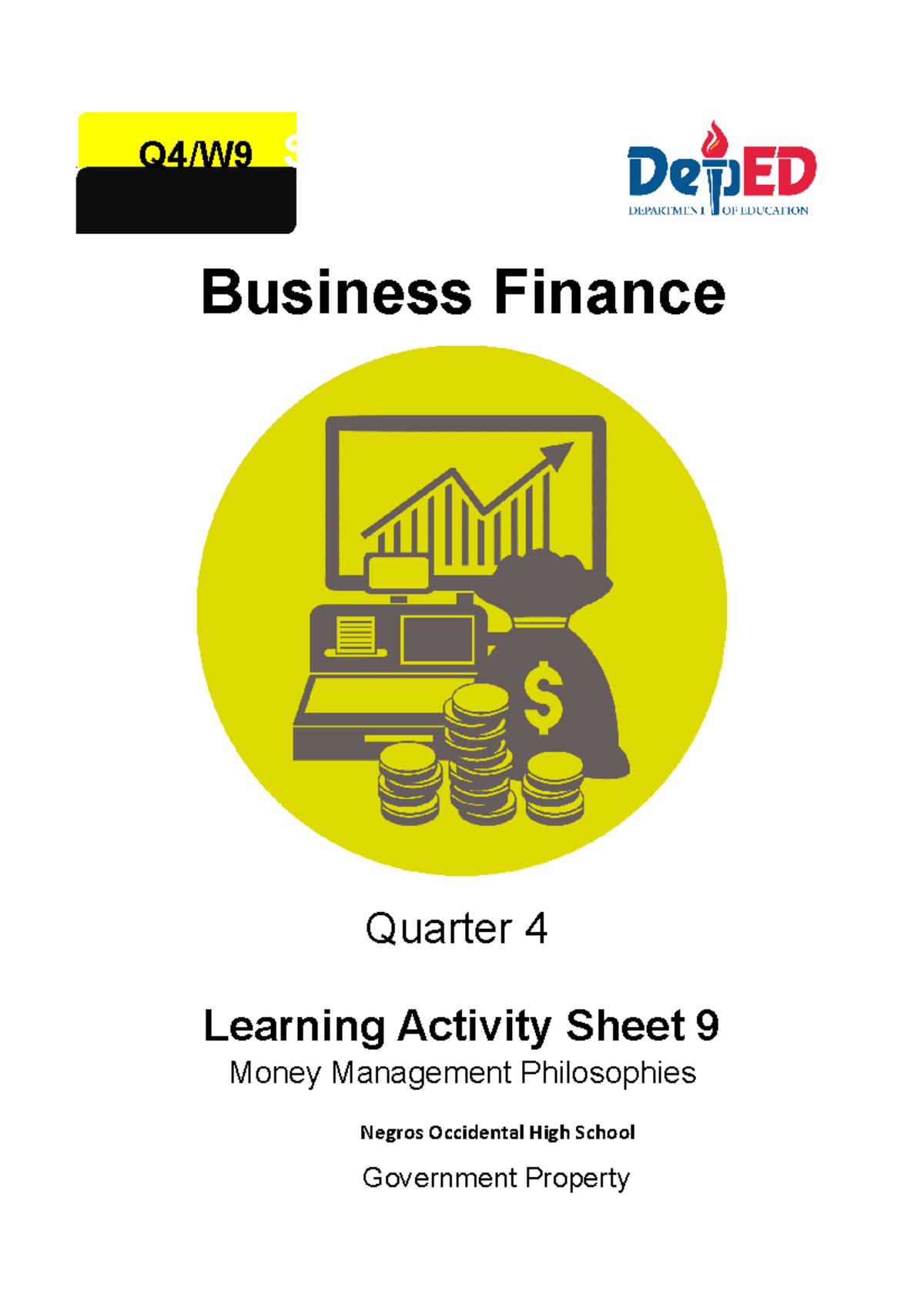 W3 Q4 LAS9 Business- Finance - Q4/W9 SHS Business Finance Quarter 4 ...