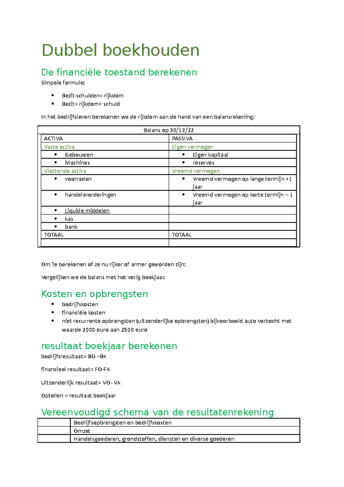 Dubbel Boekhouden Uitleg - Dubbel Boekhouden De Financiële Toestand ...