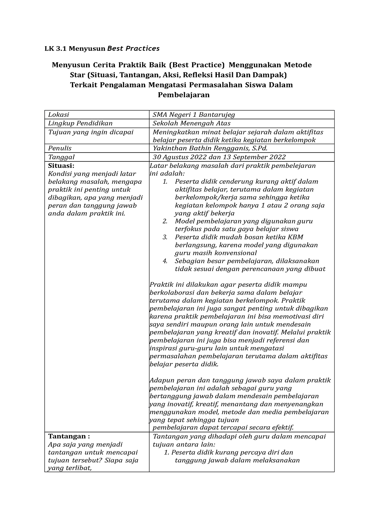 LK 3 1 Menyusun Best Practices Yakinthan - LK 3 Menyusun Best Practices ...