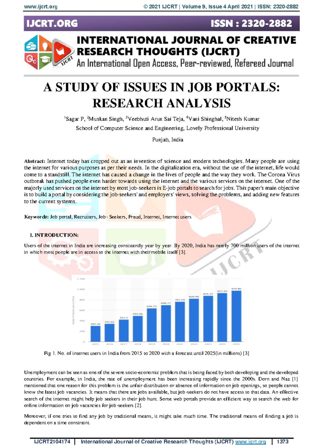 REF - reference material - A STUDY OF ISSUES IN JOB PORTALS: RESEARCH ...
