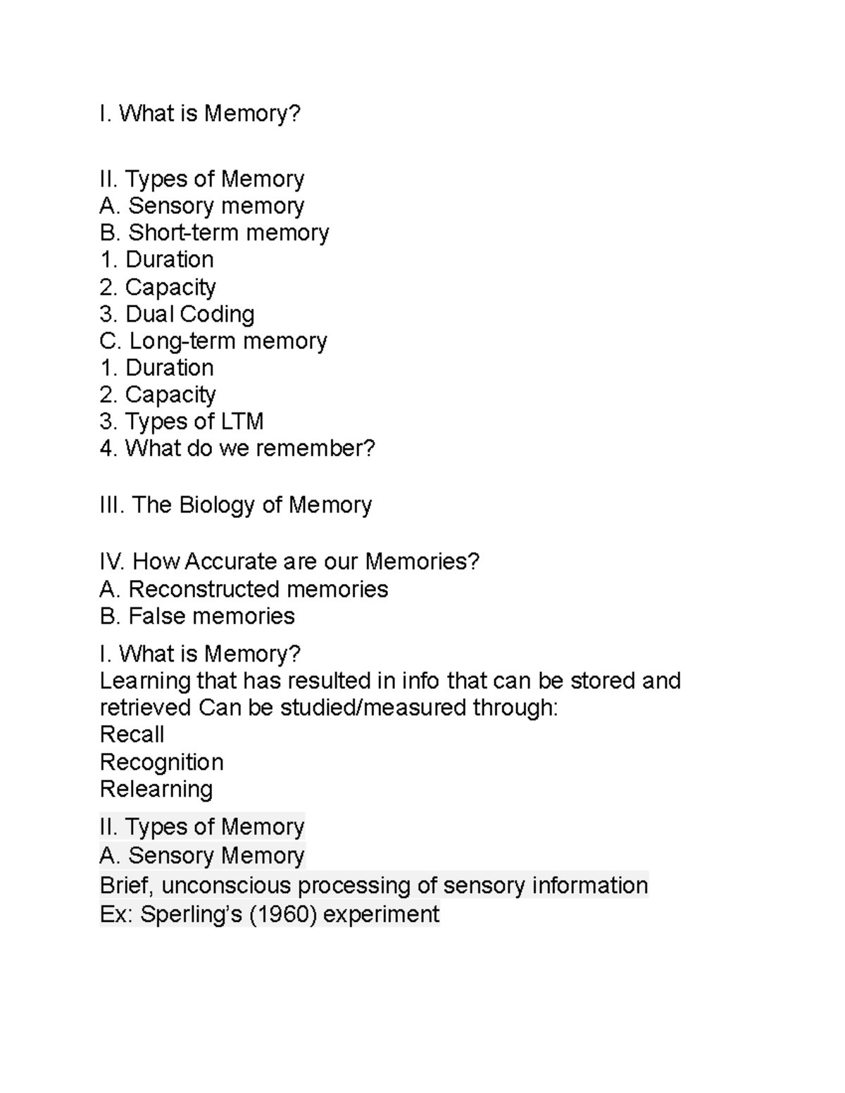 psych-19-practice-materials-with-notes-i-what-is-memory-ii-types